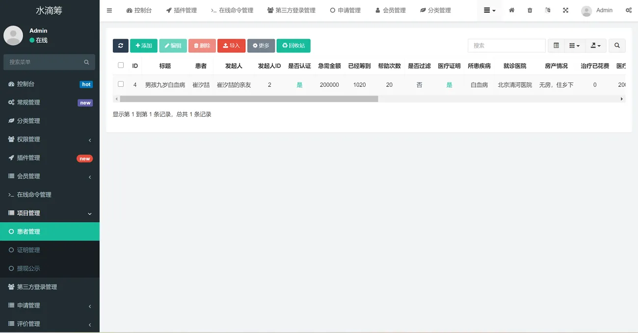 高仿水滴筹系统源码,众筹平台源码,爱心捐款系统,全开源代码UniApp+FastAdmin开发
