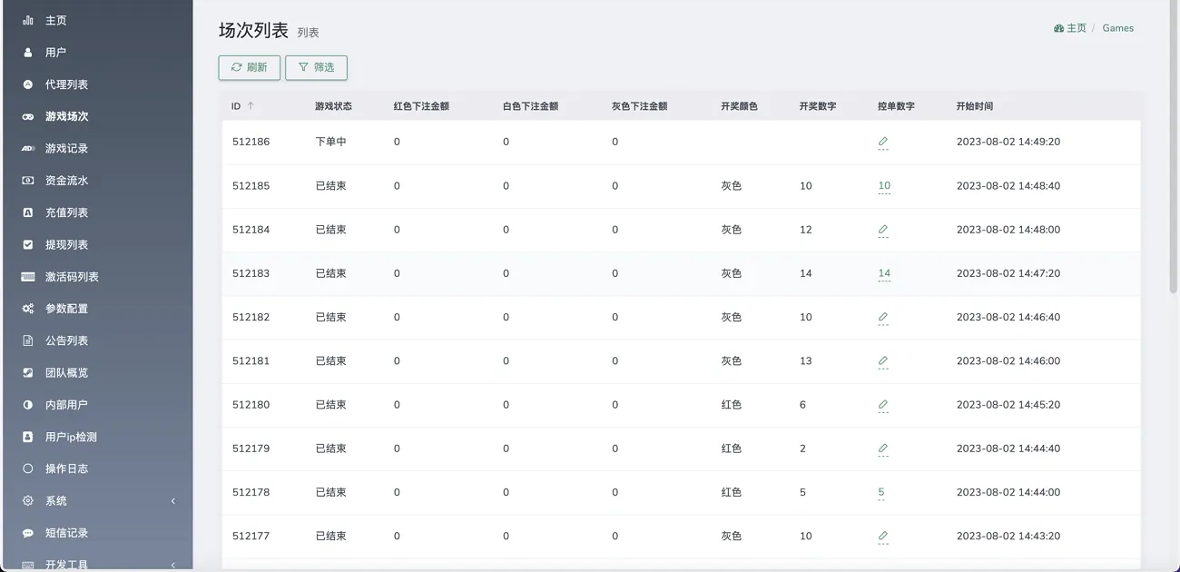 国外大小竞猜游戏平台源码,黑白红颜色竞猜下注源码,带自动下单机器人,前端vue编译后,后端PHP
