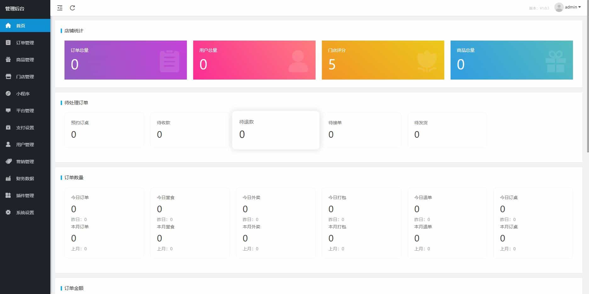 【新款版本】扫码点餐外卖配送餐饮小程序系统