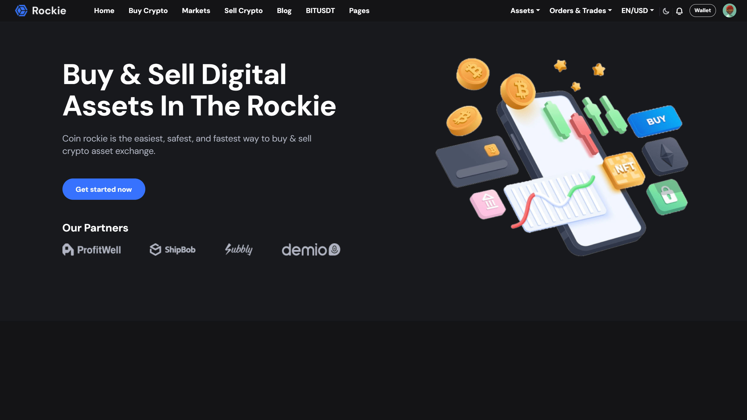 六首页加密货币交易所Web前端ReactJS网站模板 六首页加密货币交易所前端ReactJS网站模板