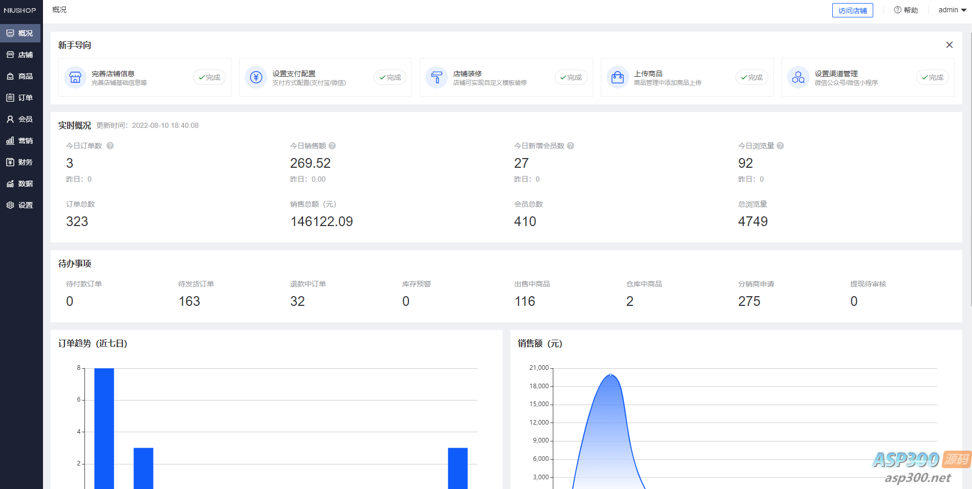 ThinkPHP6 开发的完善的多端商城系统（网页+小程序+H5）